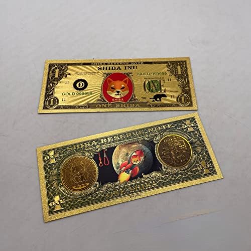 24K שטרות זהב 1 שיבה 1 Dogecoin דולר דוג 'מזכרת כלב מטבע חמוד, אוסף, מתנות מטבעות משחק מטבעות מטבעות