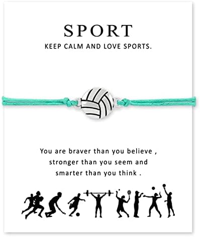 ספורט קסם צמידי בעבודת יד כדורגל בייסבול כדורעף קלוע חבל צמידי עבור ספורט נגן צוות בני נוער תכשיטים