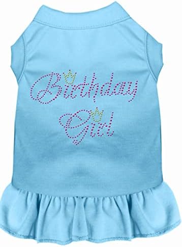 מוצרי חיית מחמד מיראז 'שמלת ריינסטון ילדה ליום הולדת, 3x גדול, כחול תינוק