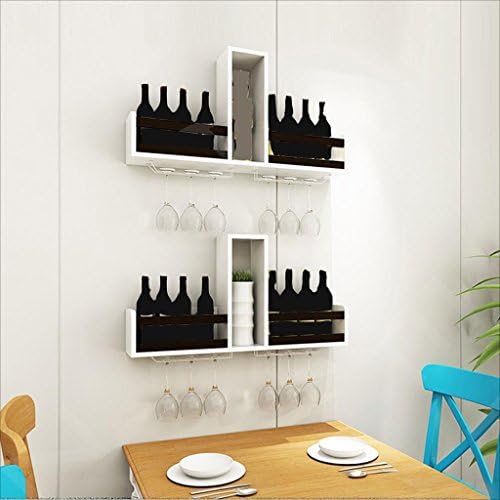 פשטות מסוגננת מתלה יין ביתי רכוב על קיר, קישוט רקע למסעדה, PIBM, אגוז שחור