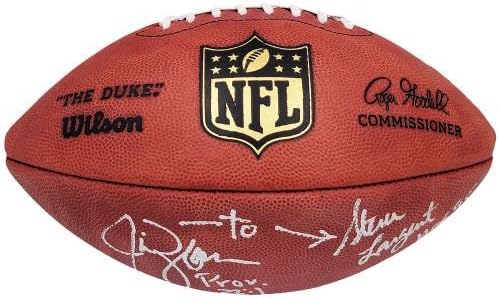 סטיב לגרנט וג'ים זורן עור חתימה עור רשמי NFL כדורגל סיאטל סיהוקס מגן זהב MCS HOLO מלאי 211066 - כדורגל