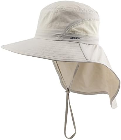 כובע הגנה מפני הגנת שמש רחב שוליים עם דש צוואר upf 50+ ילדים