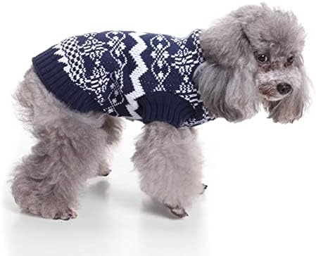 סוודר חג מולד קלאסי לכלבים קטנים טדי כותנה כותנה אחורה בעבוד