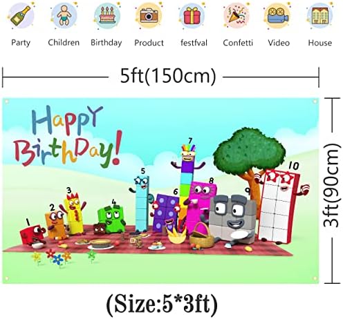 מספר בלוקים רקע מסיבת יום הולדת קישוט-5 על 3 רגל מספר בלוקים רקע ספקי צד דיגיטלי יום הולדת קישוט לילדים