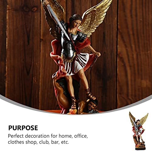 Wakauto עיצוב הבית תפאורה ביתית פסל פסל פסלון דתי עם כנפיים פסל נוצרי קתולי לקישוטים לשולחן העבודה של