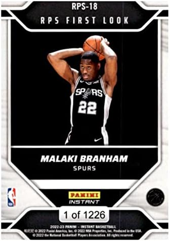 MALAKI BRANHAM RC 2022-23 PANINI RPS RPS 1 המראה טירון /122618 ספרס NBA