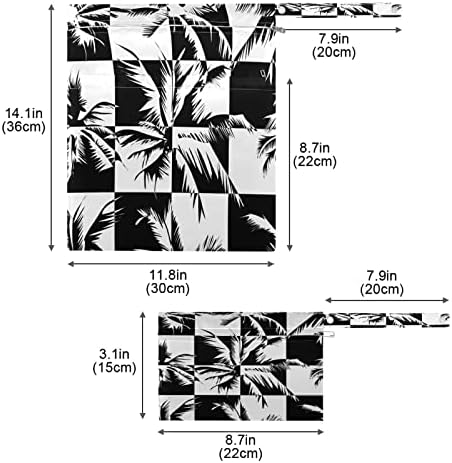 ZZXXB עץ דקל משובץ שקית רטובה אטומה למים חיתול בד לשימוש חוזר תיק יבש רטוב עם כיס רוכסן לטיול בריכת