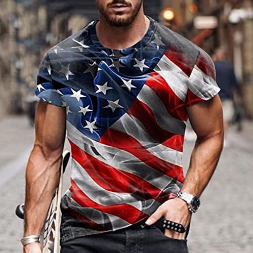 XXBR Mens Mens Patriotic Patriotie חולצות שרוול קצר