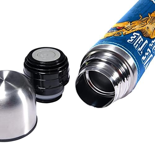 SDFSDFSD 17 גרם ואקום מבודד נירוסטה בקבוק מים ספורט ספורט ספל ספל ספל עור אמיתי עטוף BPA בחינם, דפוס