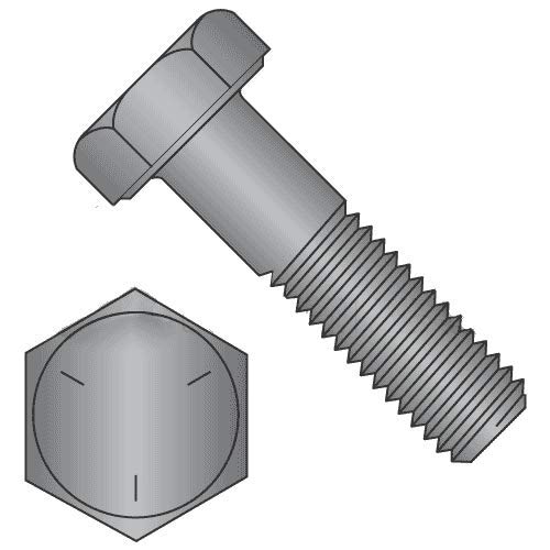 מחברים ניופורט ברגי Hex, גימור רגיל בדרגה 5, 1 3/4 -5 x 4 1/2 חוט UNC מושחל חלקית x