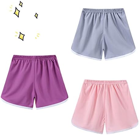 Egaivtya ילדות קטנות מכנסיים קצרים קיץ 3 חבילות פעוטות תלבושות אתלטיות ריצות ילדים קצרים מכנסיים מזדמנים