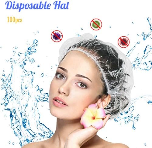 100 יחידות נשים חד פעמיות שיער מקלחת שיער שיער כובע כובע מגן על פחי אחסון אמבטיה