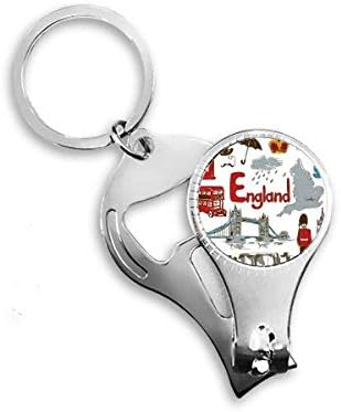 אנגליה לבעלי חיים נולדת דגל לאומי דגל ציפורניים ניפר טבעת מפתח בקבוקי שרשרת פותחן