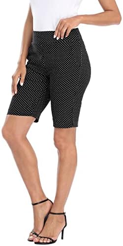 HDE משוך במכנסיים קצרים ברמודה לנשים אמצע עלייה 10 מכנסיים קצרים עם כיסים