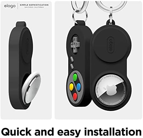מחזיק מפתחות של Elago W5 תואם לתגלי אוויר של Apple - הגנה מפני טיפה, טבעת מפתח קרבינר, מכשיר עיצוב קונסולת