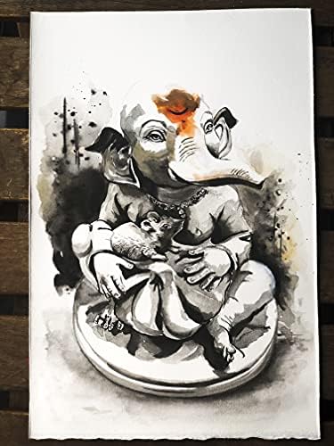 לורד גנשה אמנות קיר: ציור צבעי מים בעבודת יד יצירות אמנות של פסטיבל גנש