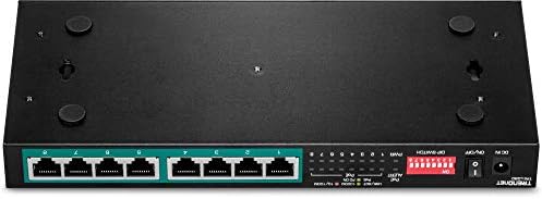 Trendnet 8-Port Gigabit Long Range Poe+ Switch, TPE-LG80, תקציב POE 65W, מתג אתרנט/רשת, POE ארוך טווח+
