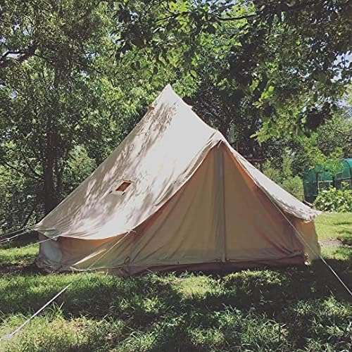 Unistrengh 4 עונה גדול אטום כותנה אטום למים באוהל פעמון בז 'באוהל נוצץ עם גג כיריים ג'ק חור לטיולי קמפינג