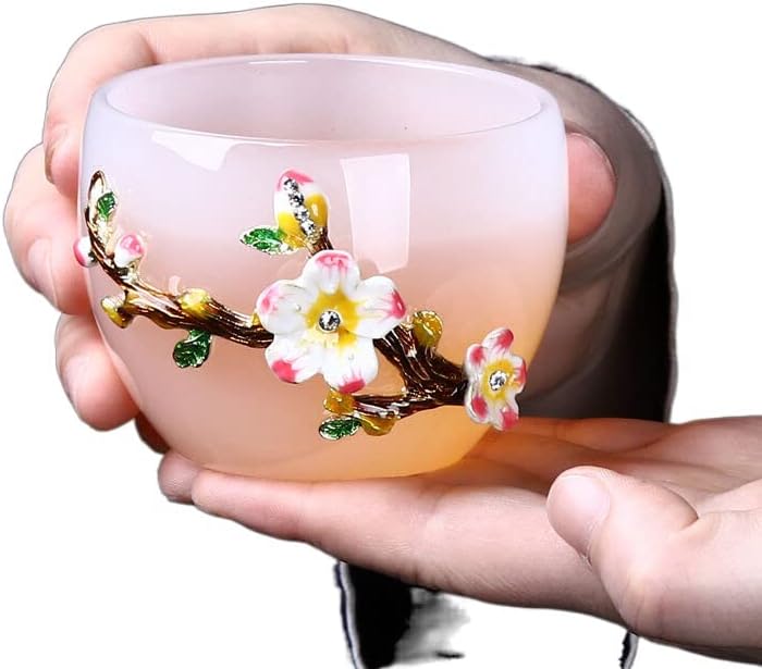 כוס תה פאה של פאה וצבע אמייל כוס תה לשימוש ביתי להשתמש בכוס אישית קופסת מתנה 琉璃珐琅 彩品 茗杯 家用 个人 个人 杯礼盒装