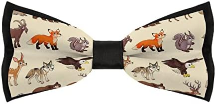 דפוס בעלי חיים של Weedkeycat מצחיק עניבה מצחיקה קשורים לפני קשת פרפר מתכווננת מודפסת לגברים