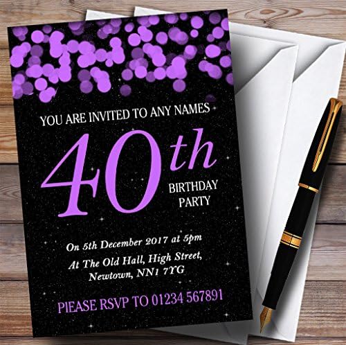 סגול בוקה וכוכבים ה -40 הזמנות למסיבת יום הולדת בהתאמה אישית