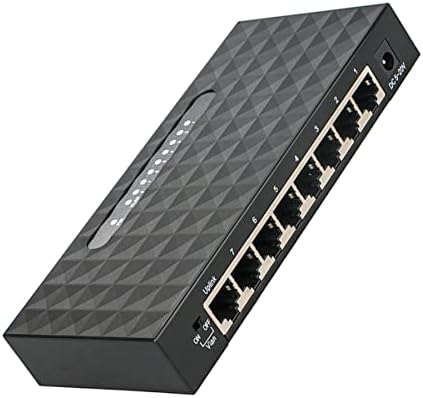 Solustre Ethernet Splitter מתג אתרנט 3 PCS 8 US Network Network Black Port מתג שולחן עבודה לא עבור תקע