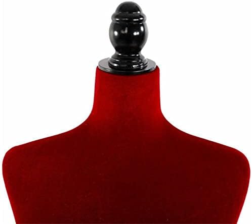 זיאדה אדום בובת טורסו נשי, עם שחור מתכוונן חצובה סטנד בובת שמלת צורת תצוגת מניקינס גוף נשי גמד תכשיטי