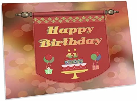 3רוז שמח 41 יום הולדת באנר, עוגה עם מתנות ובלונים - שולחן כרית מקום מחצלות
