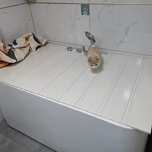 Haikangshop 0.6 סמ עובי עץ לבן גרגר PVC אמבטיה אמבטיה אמבטיה מתקפלת
