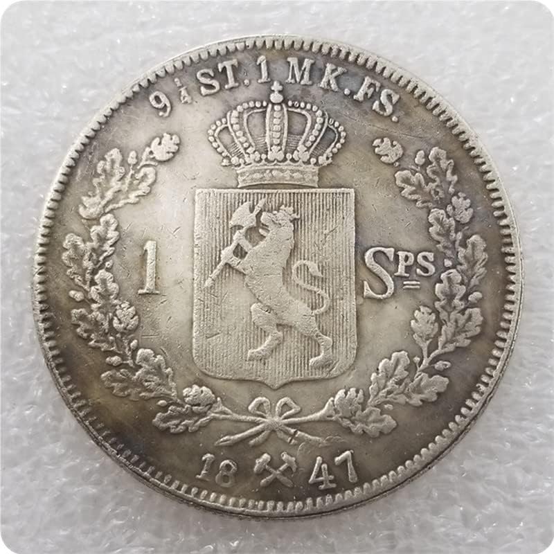 נורבגיה 1846, 1847, 1848-1855, 1856, 1857 נורבגיה 1 מטבע ספייט דלר מטבע