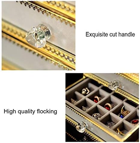 קופסאות תכשיטים QTT וינטג 'קצה מתכת מארגן תכשיטים לעגילי שרשרת טבעות תכשיטים תכשיטים קופסת תכשיטים לנשים