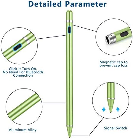 עט חרט למסכי מגע, עט דיגיטלי עיפרון פעיל נקודה עדינה תואמת לאייפד טאבלטים אחרים