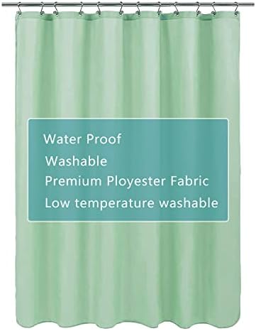תוחם וילון מקלחת מבד Bsliner עם תחתית משוקלל משוקלל, אטום מים אטום 12 עמיד בפני חלודה איכות מלונות,
