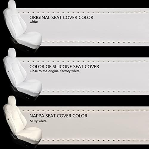 MAYSOO TESLA דגם 3 כיסויי מושב כיסויי מושב לרכב לבן עבור טסלה דגם 3 2023 2022-2017 כיסוי פנים לרכב)