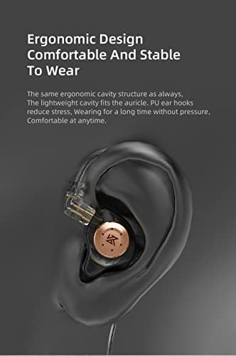 Kinboofi kz edx pro iem אוזניות 10 ממ מעגל מגנטי כפול מעגל דינאמי, אוזניות אוזניות בס 1DD עמוקות עם
