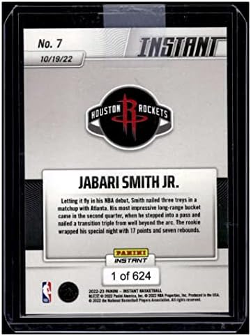 JABARI SNITH JR RC 2022-23 PANINI Instant /624 טירון 7 Rocket