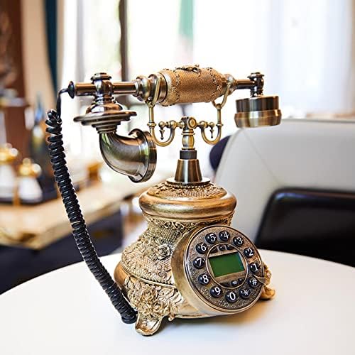 קו קווי רוטרי וינטג 'של Abaippj, סגנון אירופי בסגנון אופנה ישן שרף רטרו טלפון לשיחות ועיצוב מלונות במשרד
