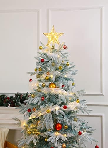 עץ חג המולד טופר אורות LED אורות כוכב סוללה כוכב סוללה מופעלת, טופר עץ כוכב מואר לקישוטים לעץ חג המולד