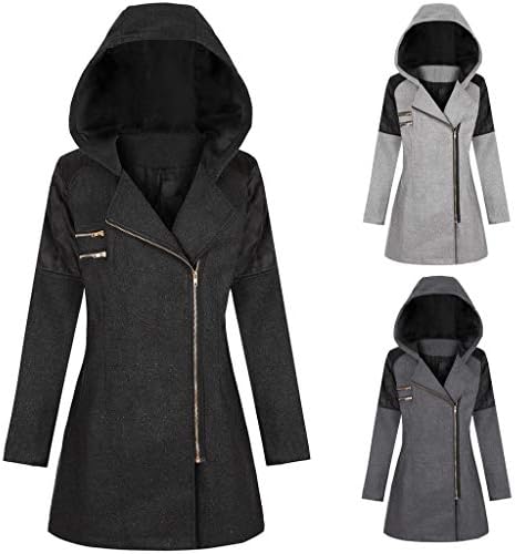 מעילי חורף של Zefotim לנשים, גבירותיי רוכסן ז'קט דק ורזה חורף מעיל עבה מעיל שרוול ארוך מעיל לבוש עם