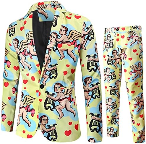 אימוני גלישה מזדמנים של שני חלקים אופנה לגברים חליפה מזדמנת של שני חלקים חליפת מכנסי מעיל כפתור מודפסים
