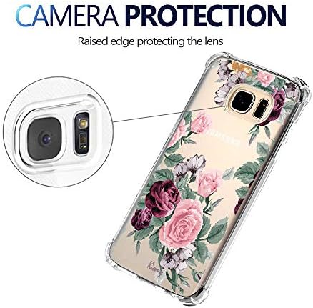 מקרה Galaxy S7 Edge לבנות נשים ברורות עם פרחים מעצבים אסירי טלפון סלולרי מגן אטום לזעזועים עבור סמסונג