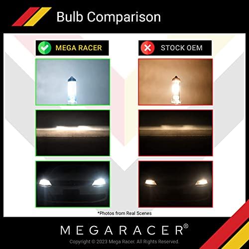 Mega Racer 9007/HB5 נורות פנס הלוגן - 5000K Super White, 12V 65W/55W, Xenon, PX29T בסיס, החלפת נורת