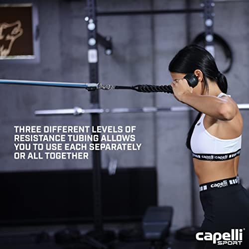 Capelli Sport Fitness Fitness Triceps חבל, Triceps אימון רצועות התנגדות עם 3 רמות התנגדות, רב צבע אור: