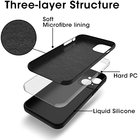 מארז טלפון של אייפון 14 פלוס, ו- iPhone 14 פלוס מארז טלפון סיליקון נוזלי עם מיקרופייבר בטנה רזה אנטי-סקרץ