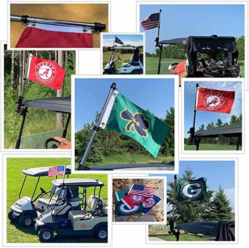 סט עגלת גולף של אוניברסיטת מישיגן סט דגל ומחזיק מוט דגל