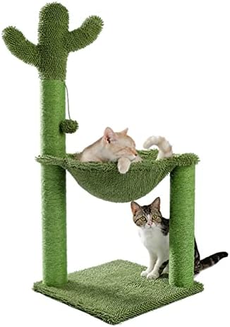הוקאי קקטוס חתול גרוד עם סיסל חבל חתול גרדן עץ מגבת עם נוח מרווח ערסל חתולי טיפוס מסגרת