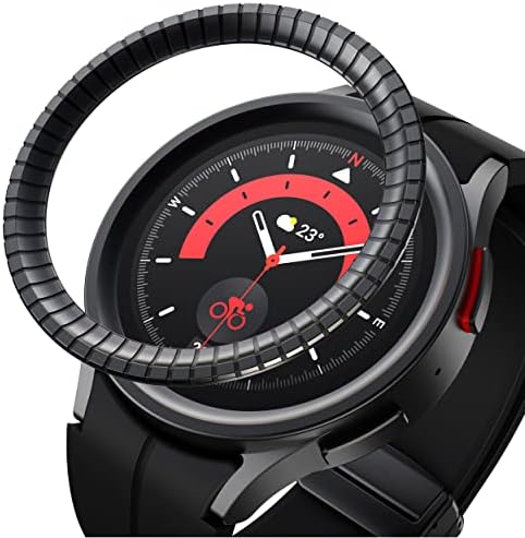 Baihuiam Bezels תואם ל- Galaxy Watch 5 Pro 45 ממ טבעת לוחית, נירוסטה נירוסטה דבק מסגרת מסגרת טבעת מכסה