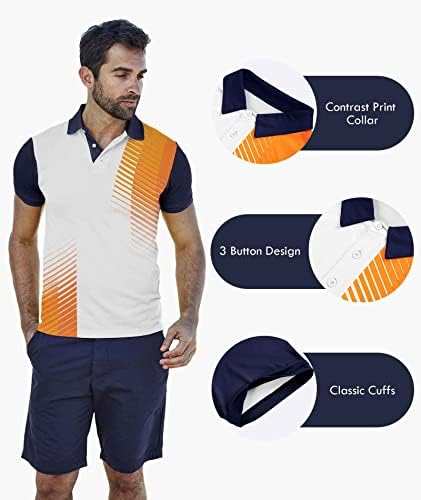 תאורת חנון חולצות פולו לגברים - חולצת גולף שרוול קצר לחות לחולצות טניס חולצות רשת חולצות ספורט