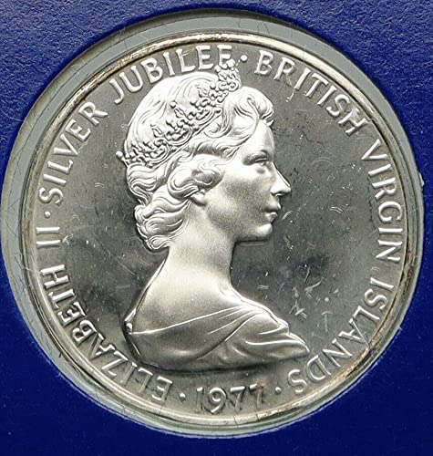 1977 1977 איי הבתולה בריטניה המלכה אליזבת השנייה עתיקה 5 סנט לא מאושרת