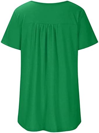 צמרות לנשים, 2023 קיץ טרנדי פלוס גודל טוניקות מחבירות חולצות בטן הנלי חולצת טריקו צוואר עגול
